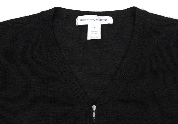 COMME des GARCONS SHIRT Wool Zip Knit Cardigan Black Size M