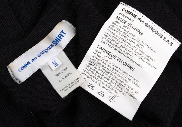 COMME des GARCONS SHIRT Wool Zip Knit Cardigan Black Size M