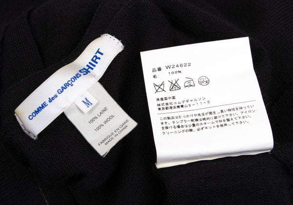 COMME des GARCONS SHIRT Wool Zip Knit Cardigan Black Size M