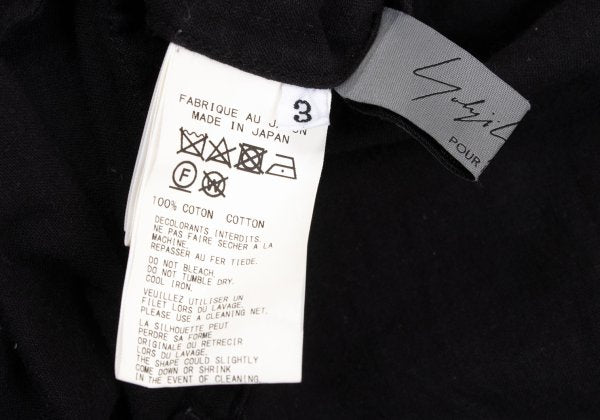 Yohji Yamamoto POUR HOMME 23SS Cotton Shirt Black Size 3