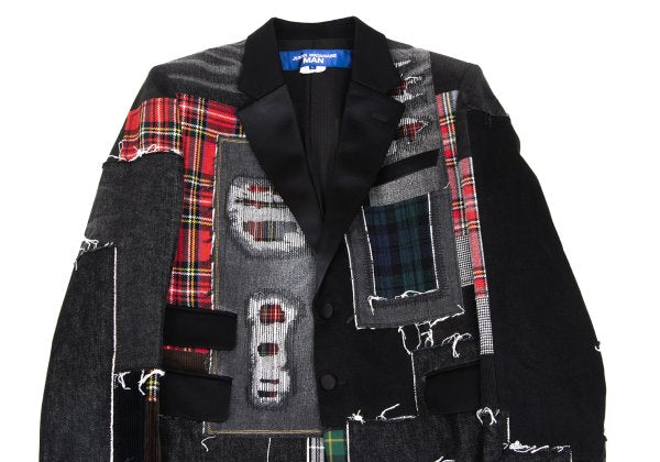 JUNYA WATANABE MAN 25SS Mixed Patchwork Blazer Black Size L
