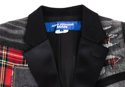 JUNYA WATANABE MAN 25SS Mixed Patchwork Blazer Black Size L