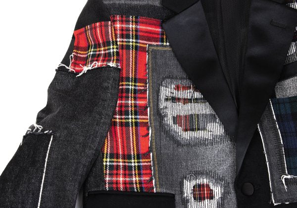 JUNYA WATANABE MAN 25SS Mixed Patchwork Blazer Black Size L