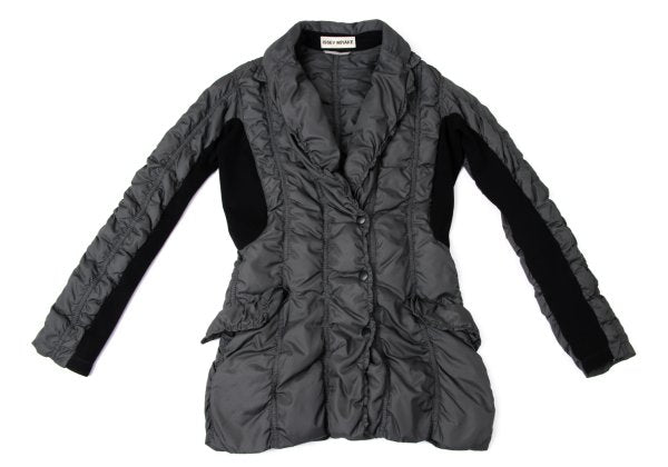 ISSEY MIYAKE Puckering Mixed Material Jacket Charcoal Size 3