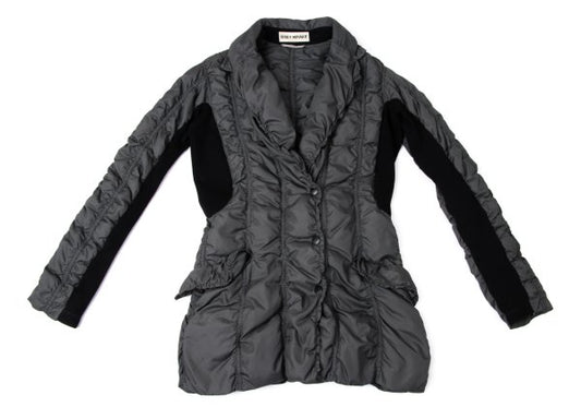 ISSEY MIYAKE Puckering Mixed Material Jacket Charcoal Size 3