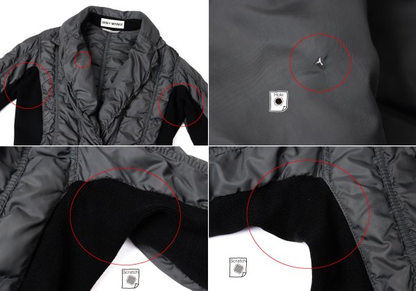 ISSEY MIYAKE Puckering Mixed Material Jacket Charcoal Size 3