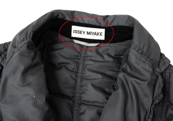 ISSEY MIYAKE Puckering Mixed Material Jacket Charcoal Size 3