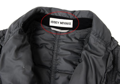 ISSEY MIYAKE Puckering Mixed Material Jacket Charcoal Size 3