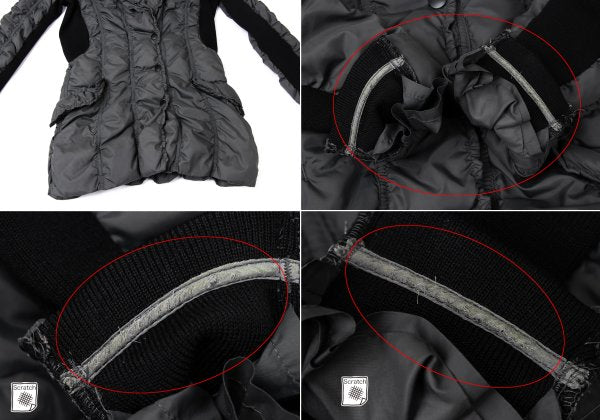 ISSEY MIYAKE Puckering Mixed Material Jacket Charcoal Size 3