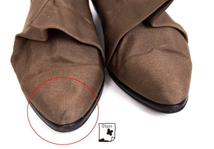 ISSEY MIYAKE Brown Asymmetric Tuck Toe Pumps Size 24.5CM