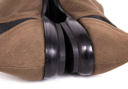 ISSEY MIYAKE Brown Asymmetric Tuck Toe Pumps Size 24.5CM