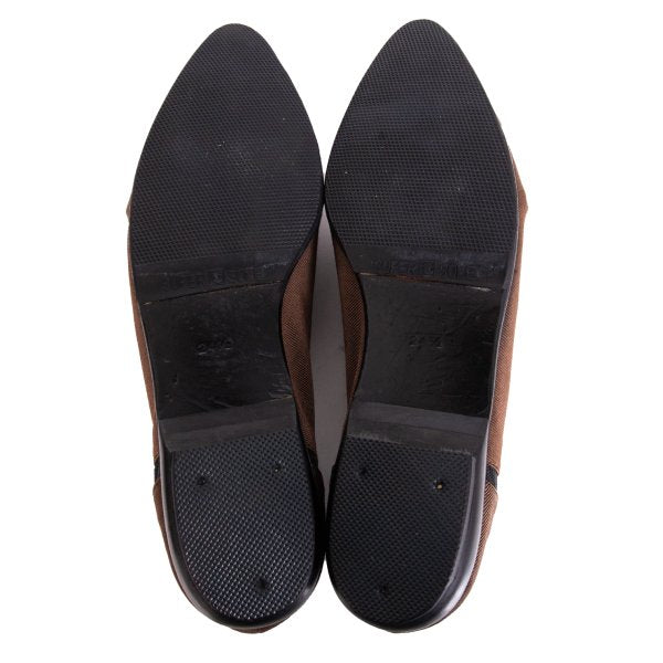 ISSEY MIYAKE Brown Asymmetric Tuck Toe Pumps Size 24.5CM