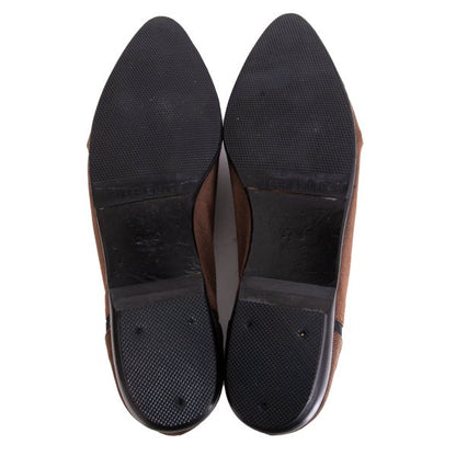 ISSEY MIYAKE Brown Asymmetric Tuck Toe Pumps Size 24.5CM