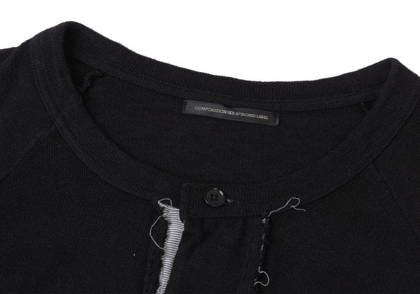 Y's Cotton Cut-Off Raglan Sleeve Cardigan Black Size 2