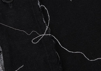 Y's Cotton Cut-Off Raglan Sleeve Cardigan Black Size 2
