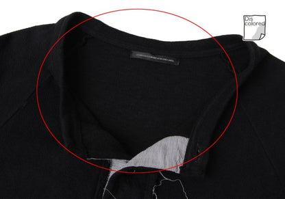 Y's Cotton Cut-Off Raglan Sleeve Cardigan Black Size 2