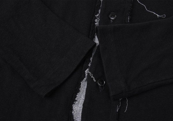 Y's Cotton Cut-Off Raglan Sleeve Cardigan Black Size 2