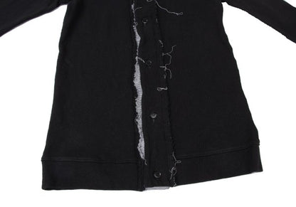 Y's Cotton Cut-Off Raglan Sleeve Cardigan Black Size 2
