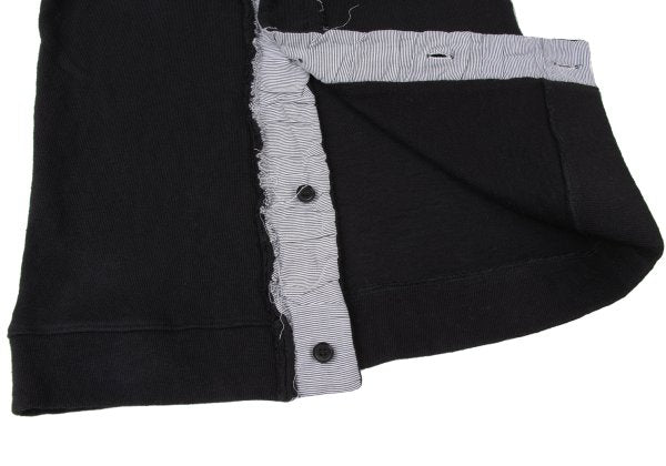 Y's Cotton Cut-Off Raglan Sleeve Cardigan Black Size 2