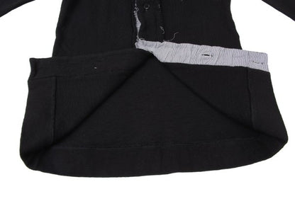Y's Cotton Cut-Off Raglan Sleeve Cardigan Black Size 2
