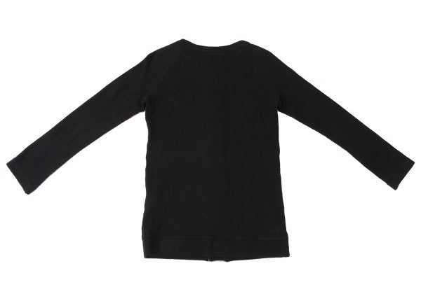 Y's Cotton Cut-Off Raglan Sleeve Cardigan Black Size 2