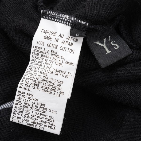Y's Cotton Cut-Off Raglan Sleeve Cardigan Black Size 2