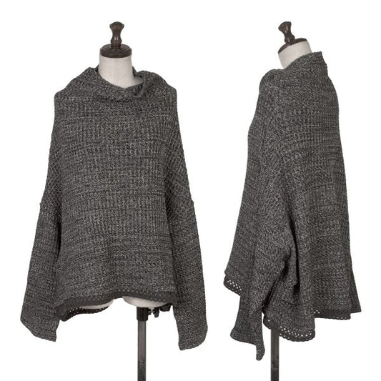 gomme Cotton Blend Wide Neck Knit Sweater Gray Size M