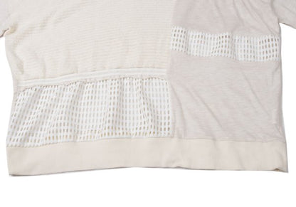 gomme Mixed Panel Design T-Shirt Off-White Size M