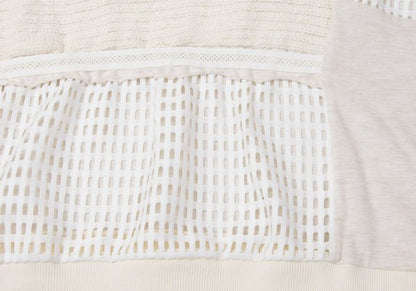 gomme Mixed Panel Design T-Shirt Off-White Size M