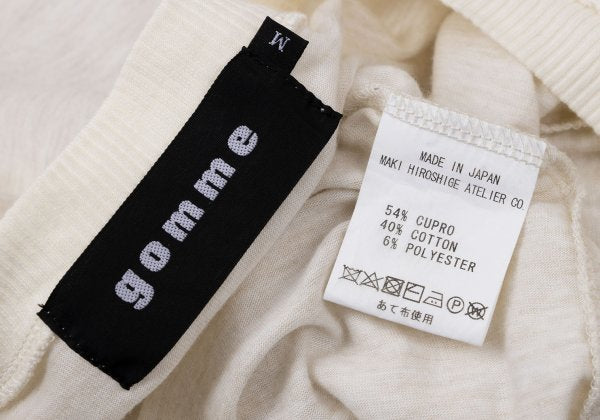 gomme Mixed Panel Design T-Shirt Off-White Size M