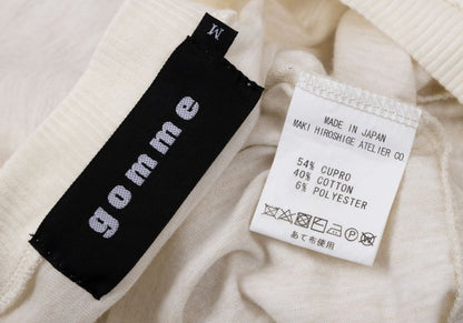 gomme Mixed Panel Design T-Shirt Off-White Size M