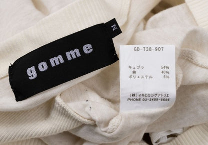 gomme Mixed Panel Design T-Shirt Off-White Size M
