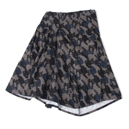 gomme Cotton Airplane Print Asymmetrical Skirt Gray Size S