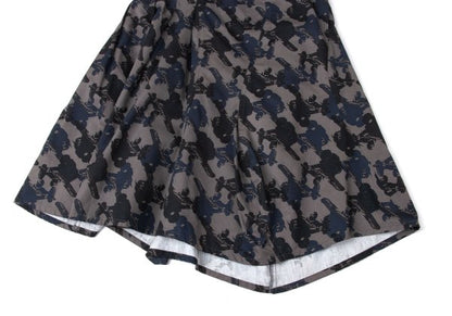 gomme Cotton Airplane Print Asymmetrical Skirt Gray Size S