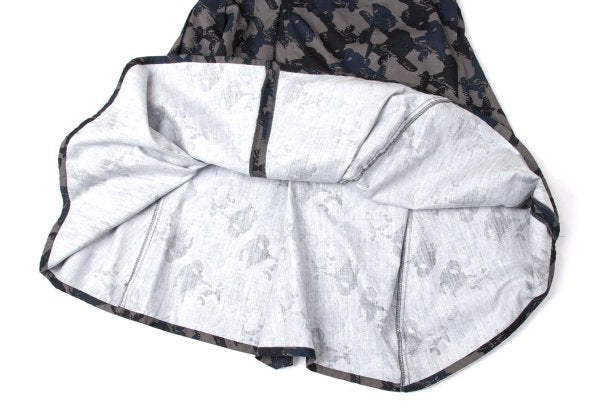 gomme Cotton Airplane Print Asymmetrical Skirt Gray Size S