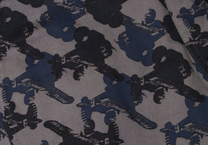 gomme Cotton Airplane Print Asymmetrical Skirt Gray Size S
