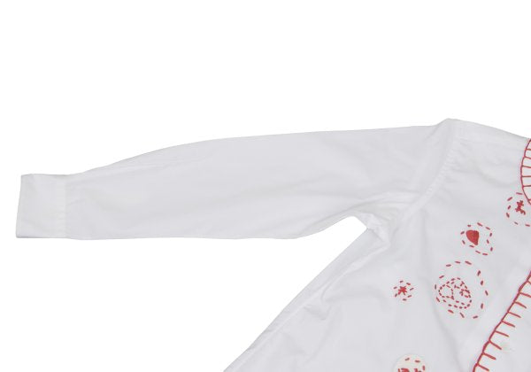 COMME des GARCONS Cotton Round Collar Shirt White Red Size M