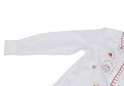 COMME des GARCONS Cotton Round Collar Shirt White Red Size M