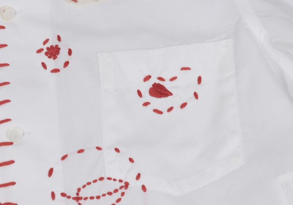 COMME des GARCONS Cotton Round Collar Shirt White Red Size M