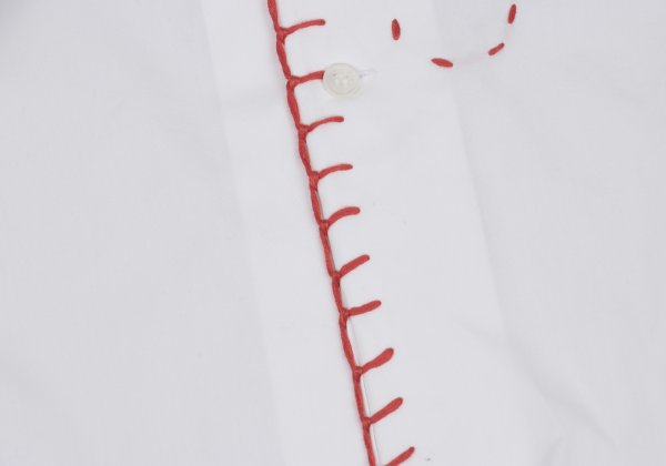 COMME des GARCONS Cotton Round Collar Shirt White Red Size M