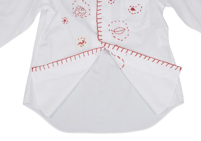 COMME des GARCONS Cotton Round Collar Shirt White Red Size M
