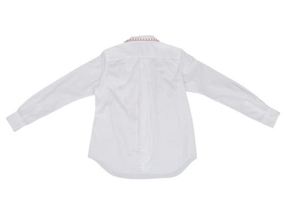 COMME des GARCONS Cotton Round Collar Shirt White Red Size M