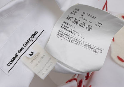COMME des GARCONS Cotton Round Collar Shirt White Red Size M