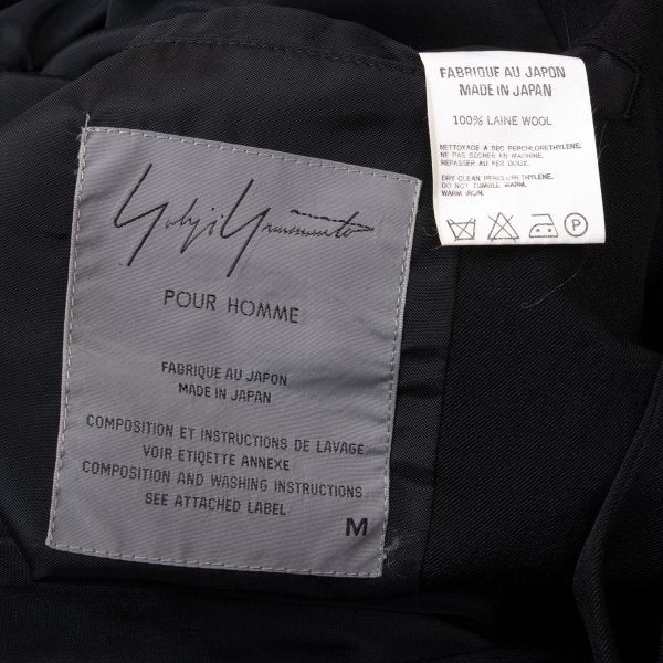 Yohji Yamamoto POUR HOMME Wool Design Jacket Black Size M