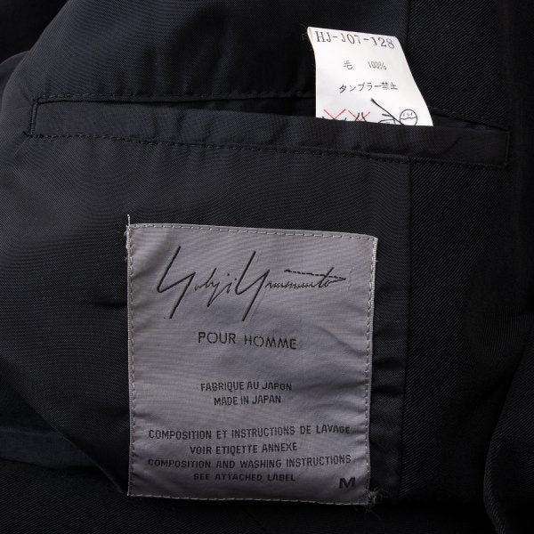 Yohji Yamamoto POUR HOMME Wool Design Jacket Black Size M
