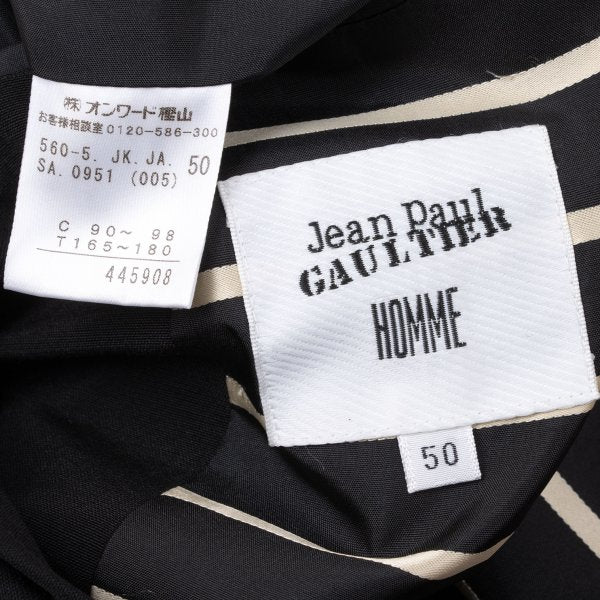 Jean Paul GAULTIER HOMME Wool Stripe Jacket Black Size 50