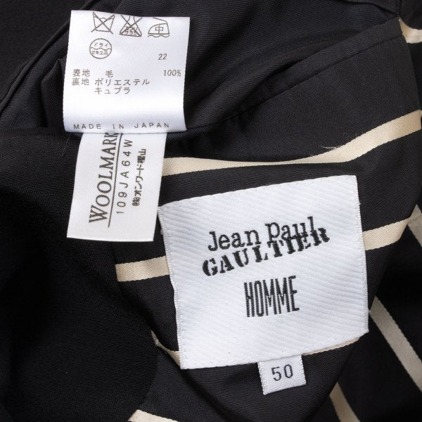 Jean Paul GAULTIER HOMME Wool Stripe Jacket Black Size 50
