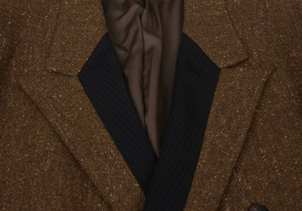 Yohji Yamamoto POUR HOMME Wool Stripe Jacket Brown Size M
