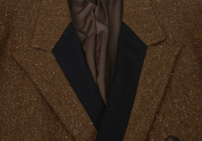 Yohji Yamamoto POUR HOMME Wool Stripe Jacket Brown Size M