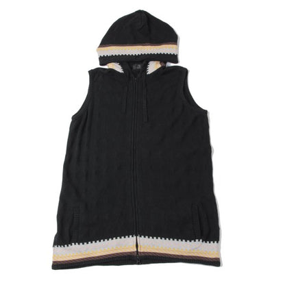 Y's for men Diamond Weave Sleeveless Hoodie Black Size 3